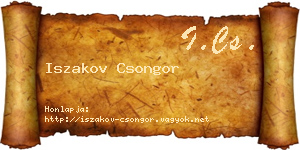 Iszakov Csongor névjegykártya